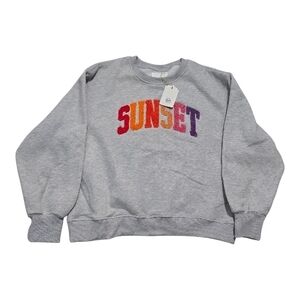 Panache Apparel Sweatshirt with Colorful 'SUNSET' (Word)Design